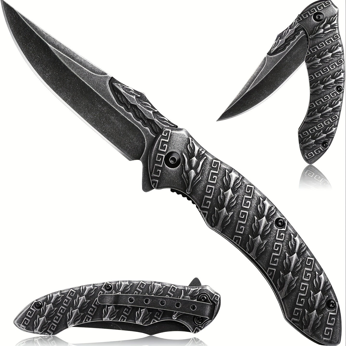 N9_K5 Outdoor folding knife 3D relief craft