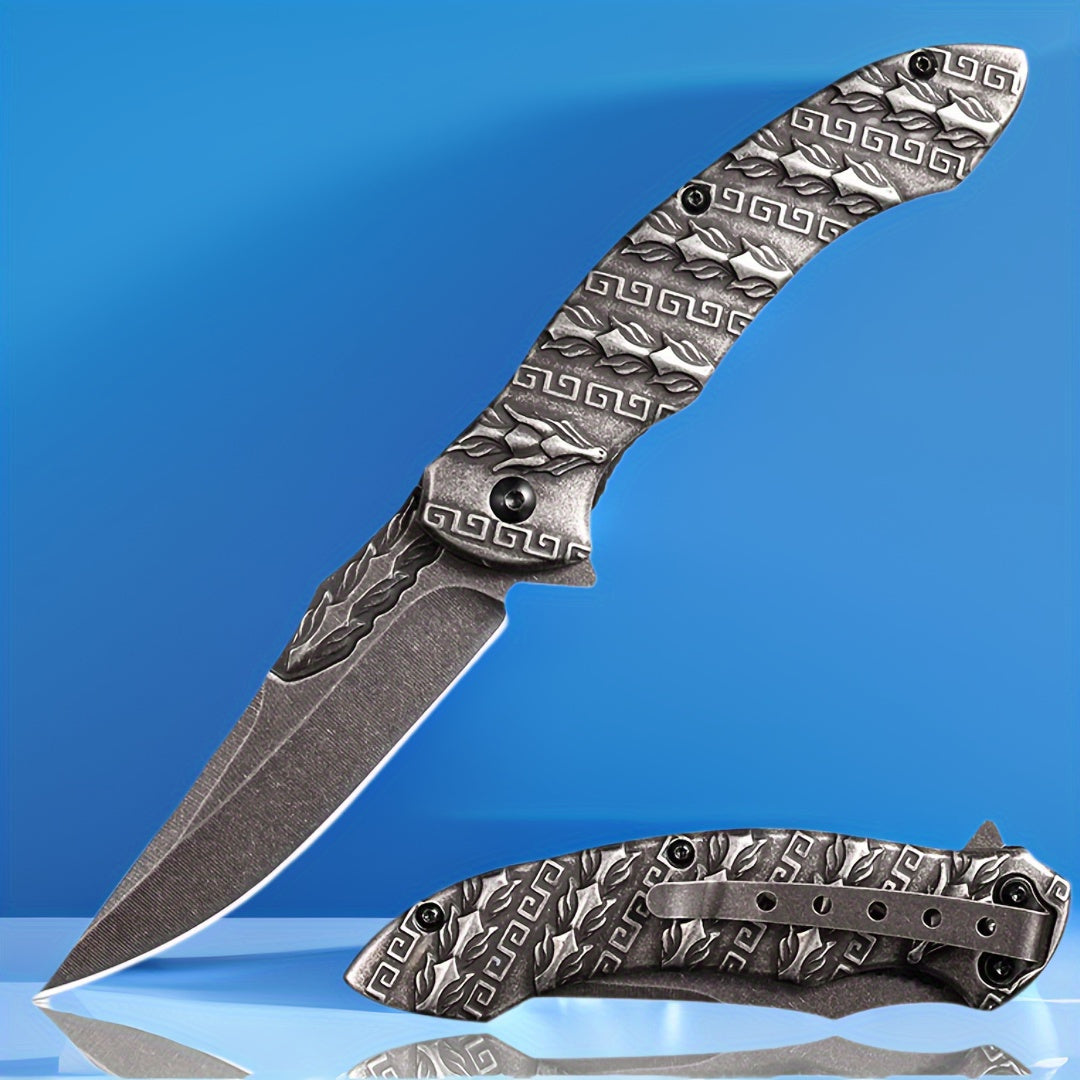 N9_K5 Outdoor folding knife 3D relief craft