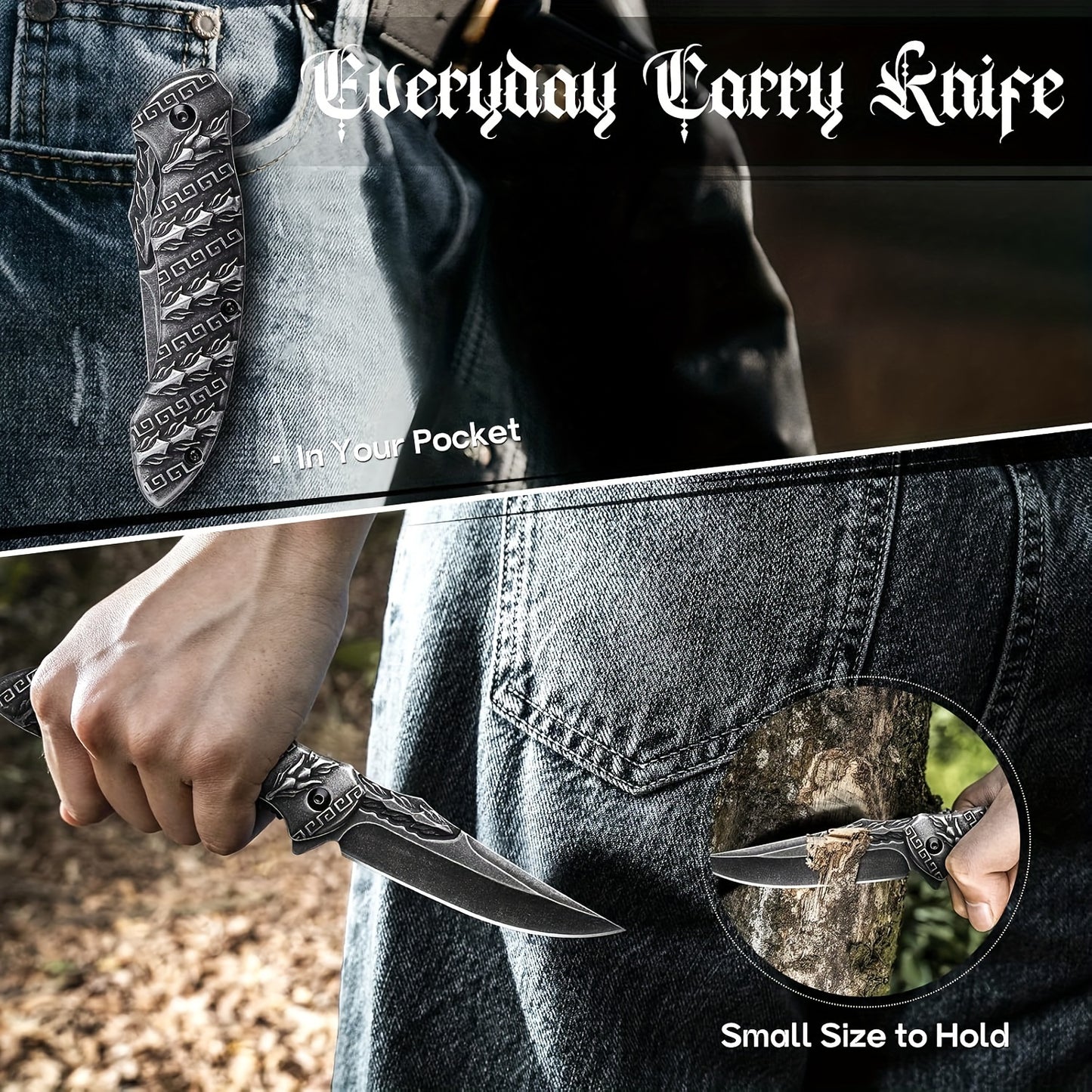 N9_K5 Outdoor folding knife 3D relief craft